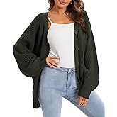 QUALFORT Cardigan Sweaters for Women 100% Cotton Button-Down Oversized Knit Outerwear Fall Tops for Women 2026