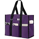 Becokan Large Tote Bag for Women Waterproof with 12 Pockets Top Zipper Closure Utility Teacher Nurse Bags for Work School