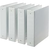 AmazonBasics 3-Ring Binder, 2 Inch - 4-Pack (White)