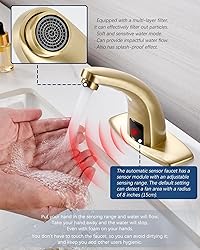 Touchless Bathroom Sink Faucet，Automatic Motion