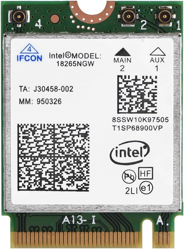 Tonysa Wireless Intel 18265NGW NGFF M.2 Wifi Card, High Speed Bluetooth 4.2 Tri-Band Wireless Card Module for Acer,Asus,Dell,Samsung,Sony PC Laptop