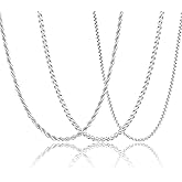 Easter Basket Stuffers-3 Pcs Chain for Men Necklace for Boys 316L Stainless Steel Cuban Link/Figaro/Herringbone Chains Set Jewelry Gifts for Men Women Boys Black/Gold/Silver 16/18/20/22/24 Inches