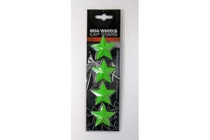MOTOSPORT ALLOYS (MSA) Set of 4 MSA Green Stars (Fits All MSA Wheel Caps Except M16)