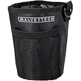 AlveyTech New Improved Unbreakable Universal Fabric Cup Holder - Accessories Attachment Drink Bottle Holders for Mobility Electric Scooter, Wheelchair, Walker, Power Chair, Stroller, Bike (Black)
