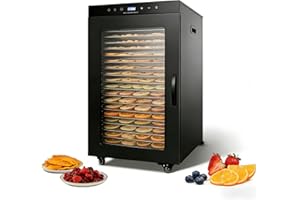 Hakka Commercial Food Dehydrator 24 Trays, Professional Fruit Dryer for Dried Meat/Vegetables/Fruits/Meat/Dog Treats/Herbs, S