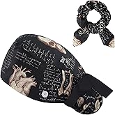 Funny Surgical Scrub Caps for Women - Cute Nurse Hat with Scrunchies Button Sweatband Adjustable for Medical Professionals