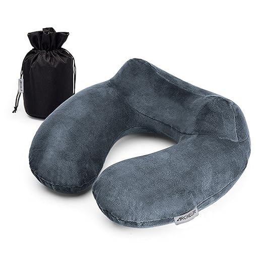 ARCHEER Almohada de Cuello, Almohada Cervical en Forma U de Memoria para Viaje, con Bolsa Duradera para Llevar