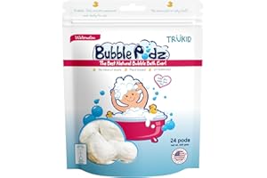 TruKid Bubble Podz Bubble Bath for Baby & Kids, Gentle Refreshing Bath Bomb for Sensitive Skin, pH Balance 7 for Eye Sensitivity, Natural Moisturizers and Ingredients, Watermelon (24 Podz)