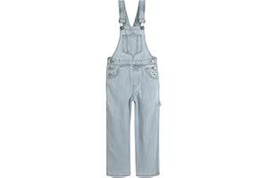 KIDSCOOL SPACE Kids' Denim Bib Overalls,Little Big Kids 3 Buttons Both Sides Jean Dungarees Pants