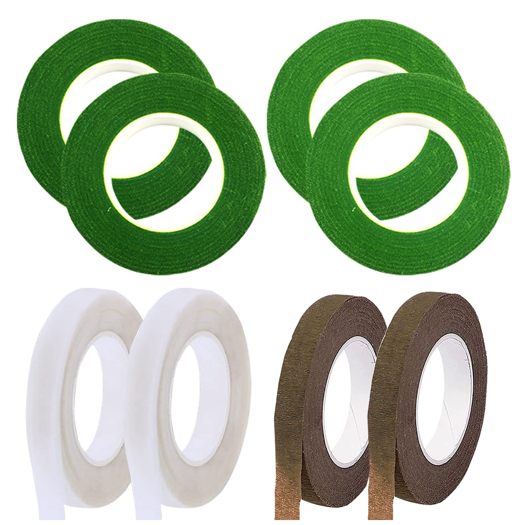 Woohome 8 Roll Florist Stem Wrap, 12mm Width Floral Tape, 90 Feet/Roll Bouquet Tape