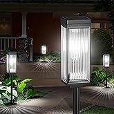ELECLINK Solar Pathway Lights Outdoor, 8 Pack Upgraded Solar Lights Outdoor Waterproof, Bright Up to 15 Hrs Auto On/Off Garden Light for Yard Patio Lawn Path Walkway Driveway Outside Decor(Cool White)