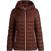 Reebok Womens Puffer Jacket - Lightweight Quilted Snow Glacier Shield Zip Up Bubble Winter Coat for Women with Hood & Pockets