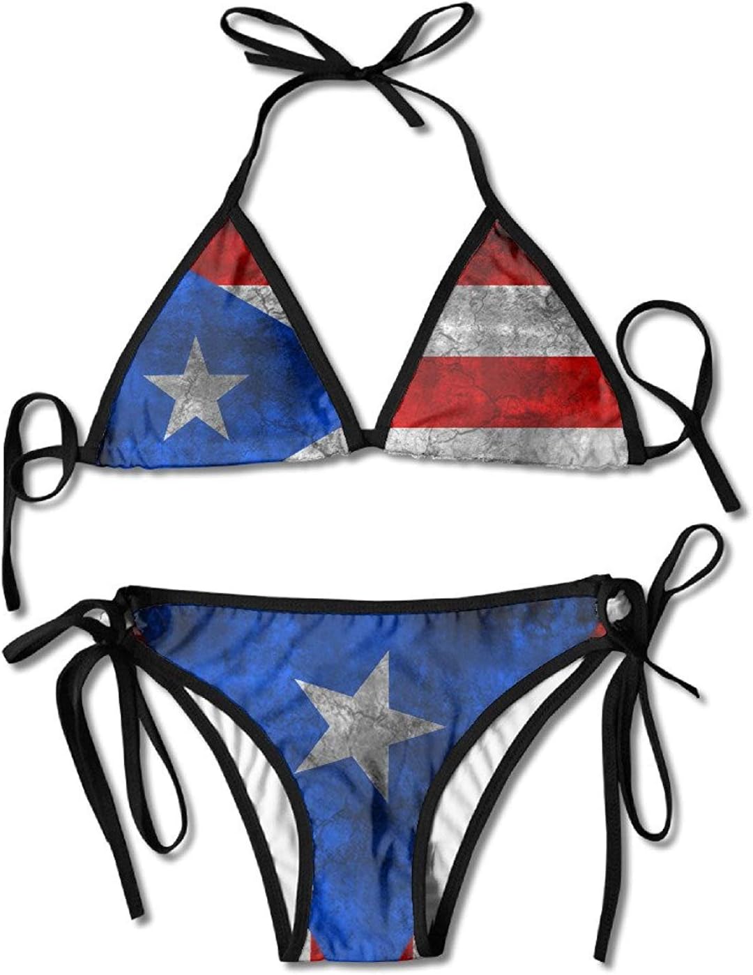 DIYLive Ladies Flag of Puerto Rico Fashion Sexy Bikini Swimwear One Size