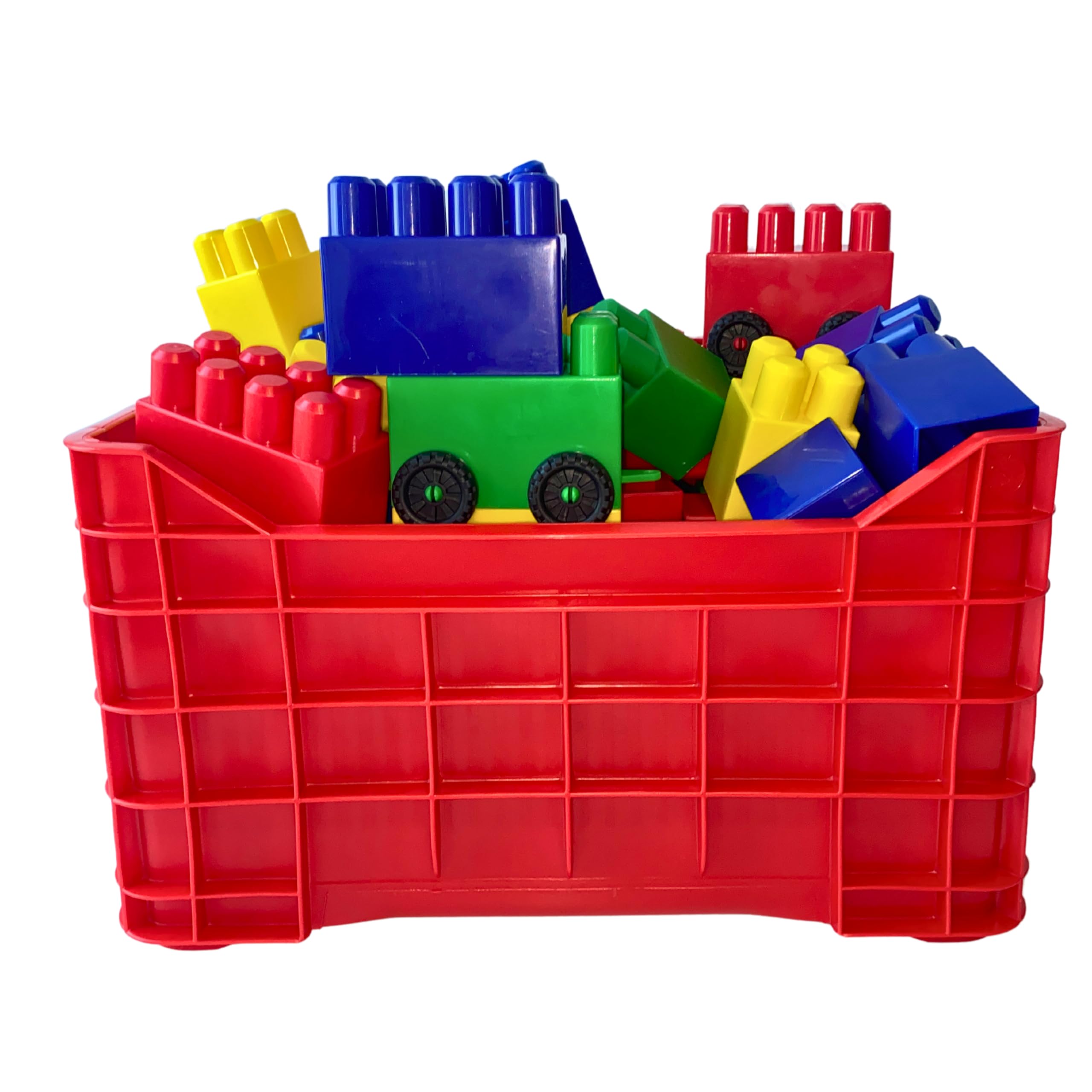Italveneta Didattica 010 – Toy Storage Box, Stackable, Assorted Colours: Red/Green/Yellow/Blue, 1 Piece