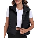 Memorose Puffer Vest for Women Winter Outwear Jacket Cropped Sleeveless Lightweight Fashion Fall Coat with Pockets