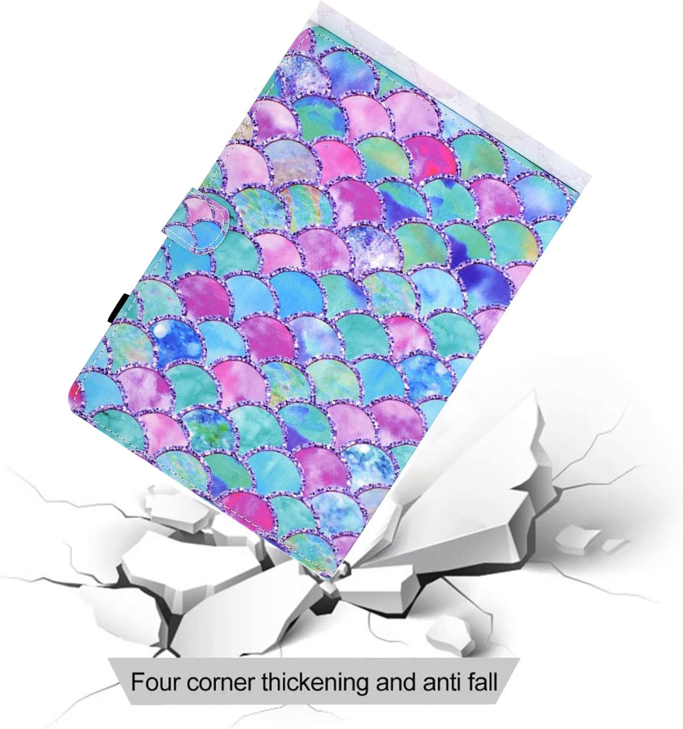 CaseFun Case for Lenovo Tab M10 Plus Glitter PU Leather Magnetic Multi-Angle Viewing Stand Cover with Card Slots - Image 5
