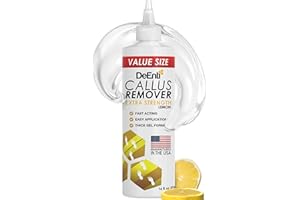 DEENTERPRISES, INC. DeEnti Callus Remover for Feet, Extra Strength Foot Callus Remover Gel, 16oz Salon Grade Home Pedicure Supplies for Dry Skin, Cracked Heel, Professional Strength Foot Care, Lemon