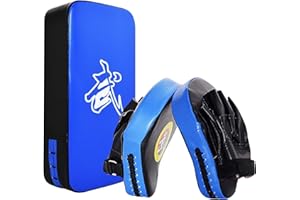 TLBTEK Taekwondo Kick Shield - Muay Thai MMA Karate Kickboxing Training Pads - Curved Leather Strike Shield