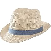 LLmoway Kids Summer Straw Hat for Baby Toddler Boys Fedora Beach Sun Hat Short Brim Breathable Cool Floppy Panama Hats