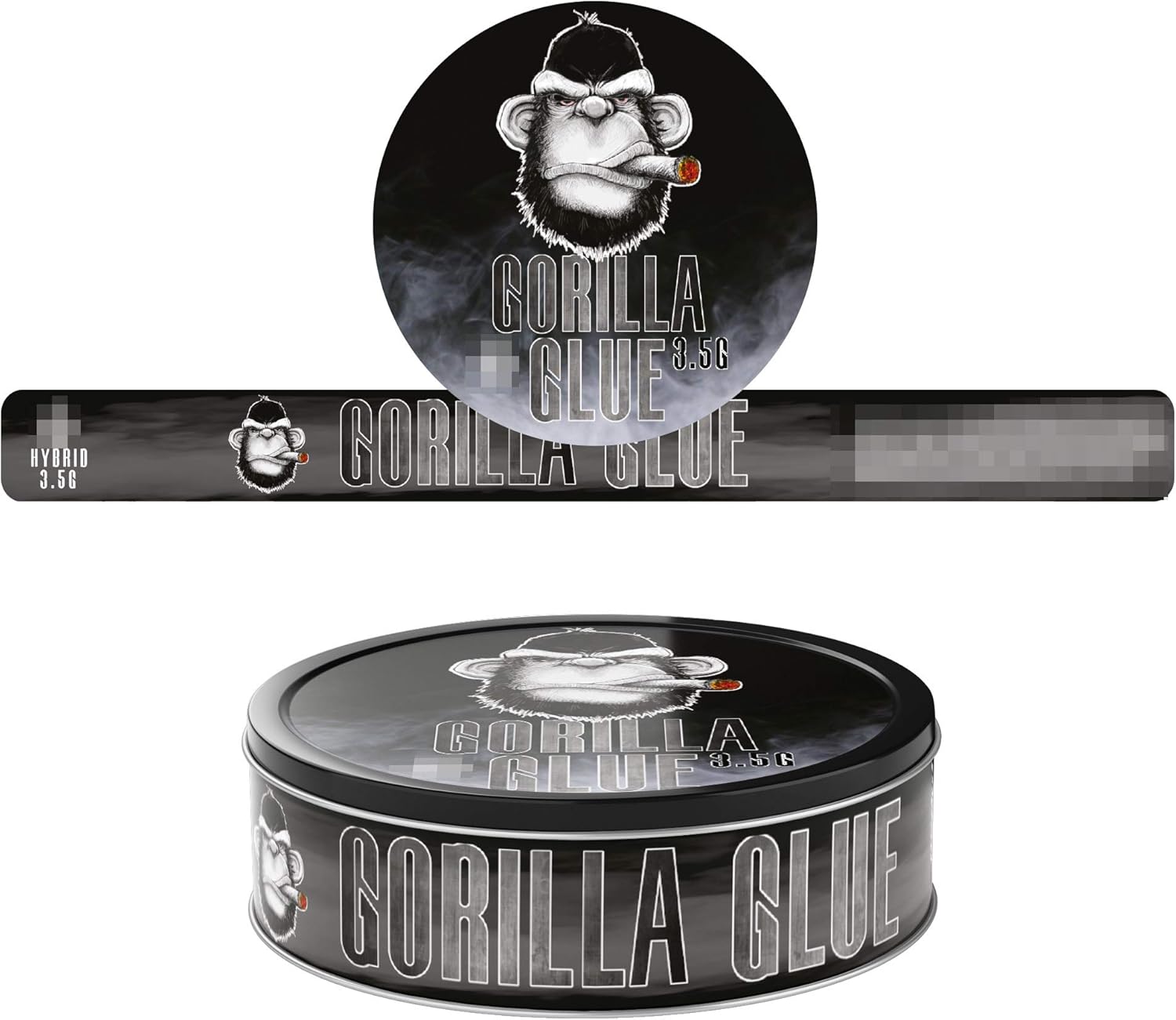 Amazon Com 100ml Pressitin Stickers Lid And Label 3 5g Cali Press Tin Stickers Gorilla Glue X60 Type 2 Health Personal Care