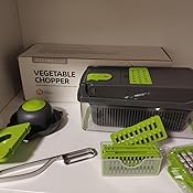 Compra FUKTSYSM Cortador de Verdura Mandolina - 12 en 1 Rebanador ...