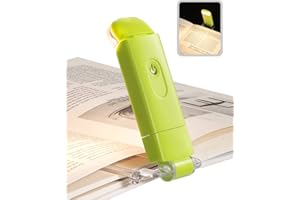 DEWENWILS USB Rechargeable Book Reading Light with Clip, LED Clip on Book Light for Reading at Night, Flexible Booklight for Kids, Warm White, Brightness Adjustable for Eye Protection (Green)