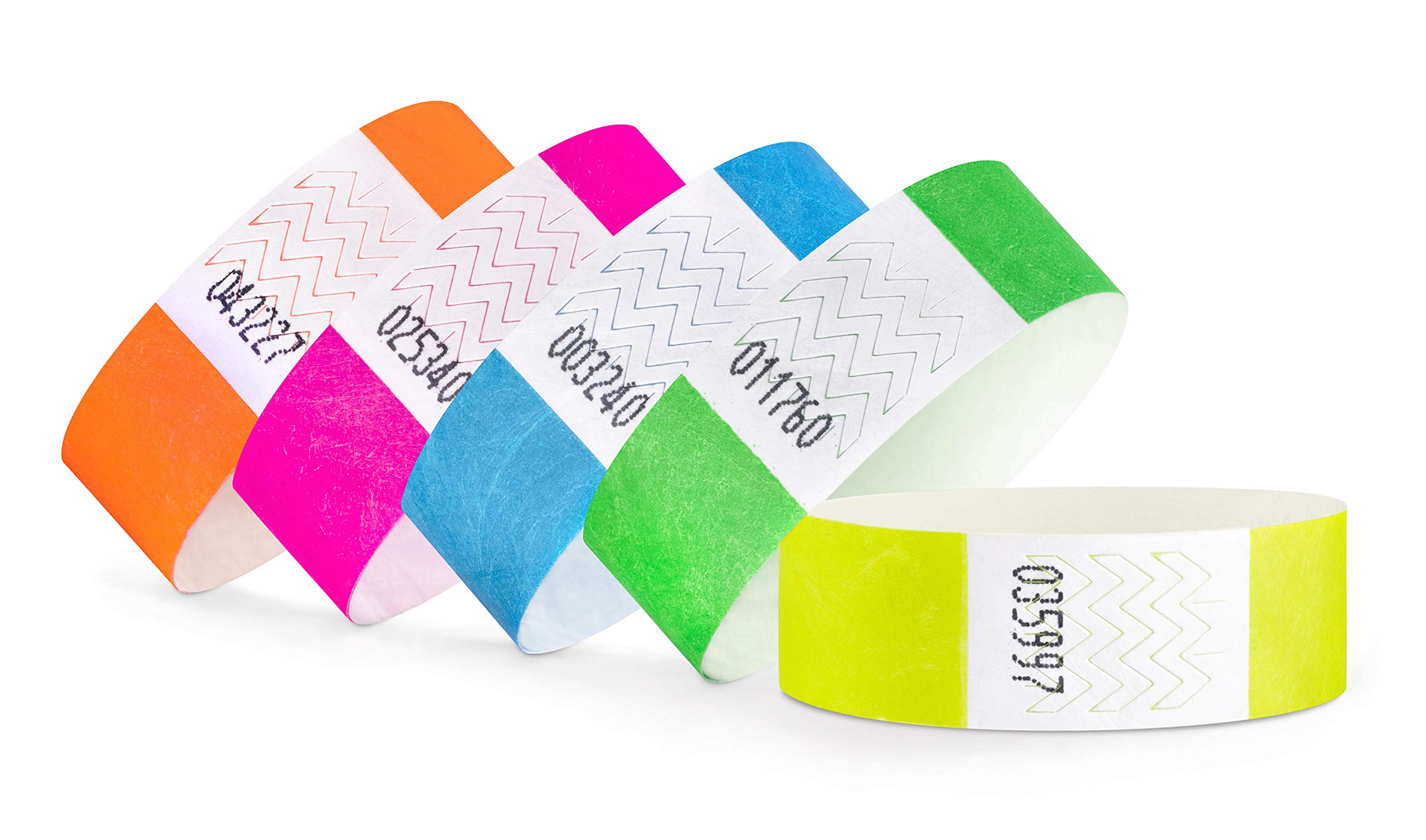 linie zwo ®, Pack of 100 Wristbands 19 x 254 mm, Party Pack (5 x 20 Pieces)