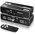 HDMI Audio Extractor 4K 120Hz, avedio links HDMI Audio Conventer Splitter with HDMI to HDMI + 7.1Ch HDMI Audio + Optical Toslink SPDIF + Coaxial + 3.5mm Audio Jack, Support HDMI 2.1, HDR, VRR, HDCP2.3