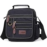 Sunsomen Mens bag Canvas Shoulder Bag Small Messenger Crossbody Bag Work Bag Vintage Multi-function
