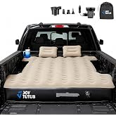 JOYTUTUS Truck Bed Mattress for 5.5-5.8Ft, Full Size Inflatable Mattress Pickup Short Beds for Outdoor Camping, with Carry Bag &amp; Cup Holder &amp; Cavity Design, Camel&amp;Black