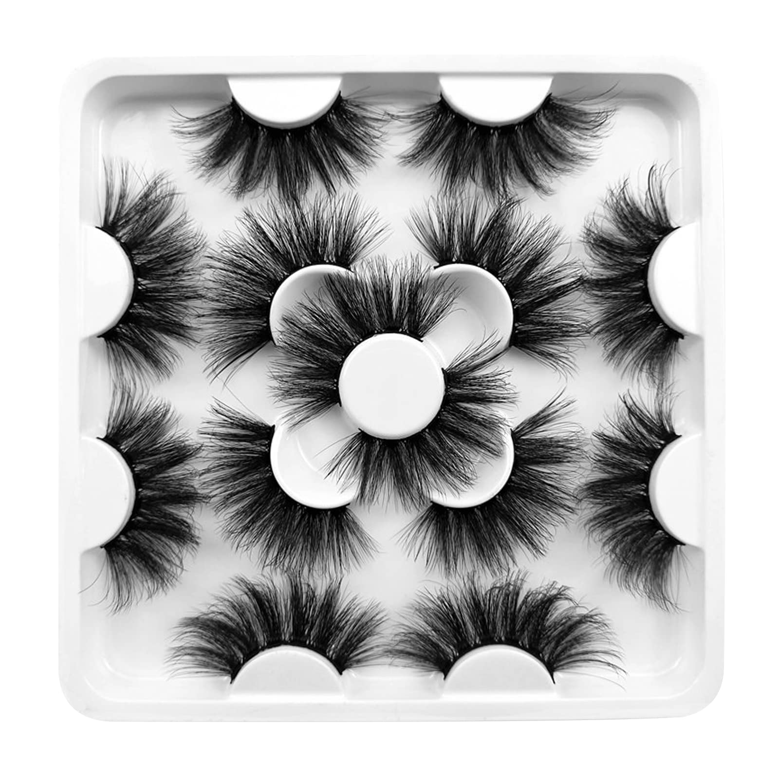 25mm Long 8D False Eyelashes Handmade Faux Mink Lashes Natural Wispy Cross Fluffy Eyelashes for Makeup Eyelashes Extension Black