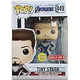Funko Pop Avengers Endgame Tony Stark Iron Man Glow in the Dark Action Figure Red and Gold