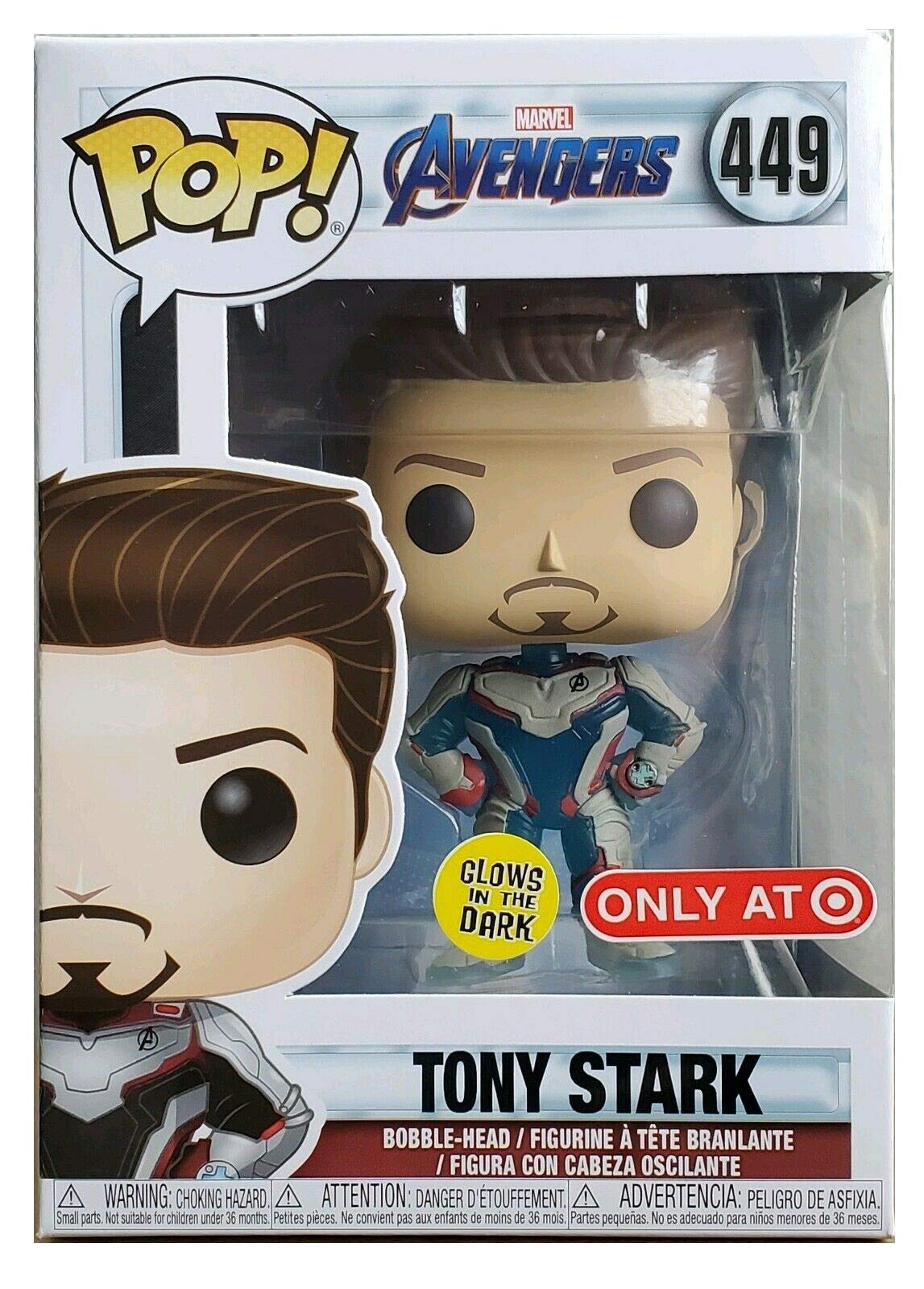 Funko Pop Avengers Endgame Tony Stark Unmasked Iron Man Glow in The Dark Target Exclusive