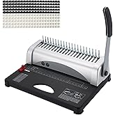 MYFULLY Comb Binding Machine, 21-Holes, 450 Sheets, Paper Punch Binder with Starter Kit 100 PCS PVC Comb Bindings Perfect for