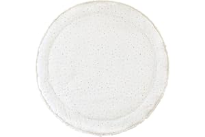 MakeMake Organics Organic Play Mat GOTS Certified Organic Cotton Nursery Floor Machine Washable Reversible Non Toxic Activity Mat Tummy Time Crawling Pad Thick Quilted (Round 48", Dotty + Solid Ivory)