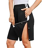Deyeek Women's Tear Away Shorts Side Split Snap Open Recovery Post Surgery Breakaway Pants with Pockets