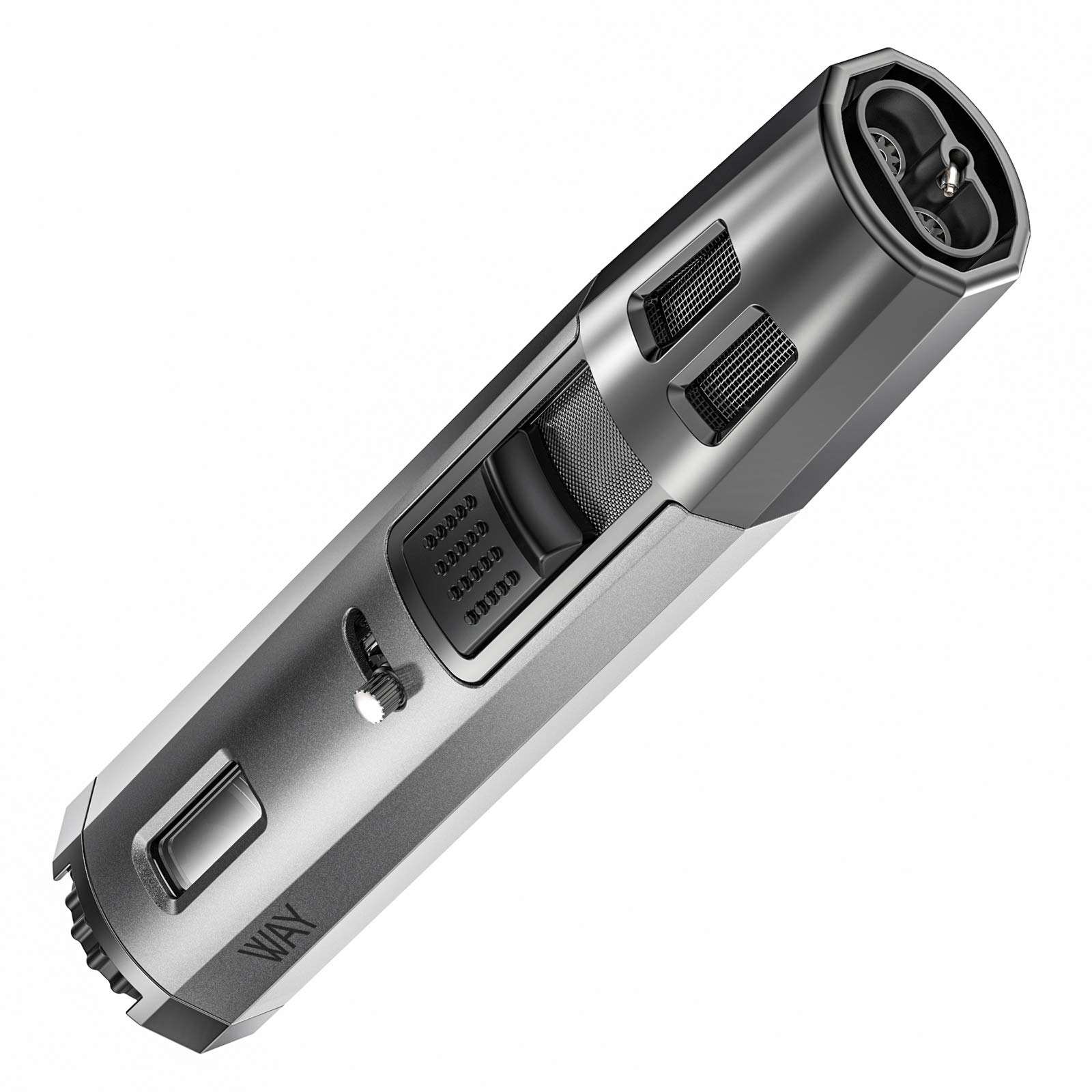 VVAY Cigar Lighter, 2 Jet Flame Windproof Torch Refillable Butane Lighter with Gas Indicator, Adjustable Flame, Long Reach for BBQ, Stove, Kitchen Cooker (Black)