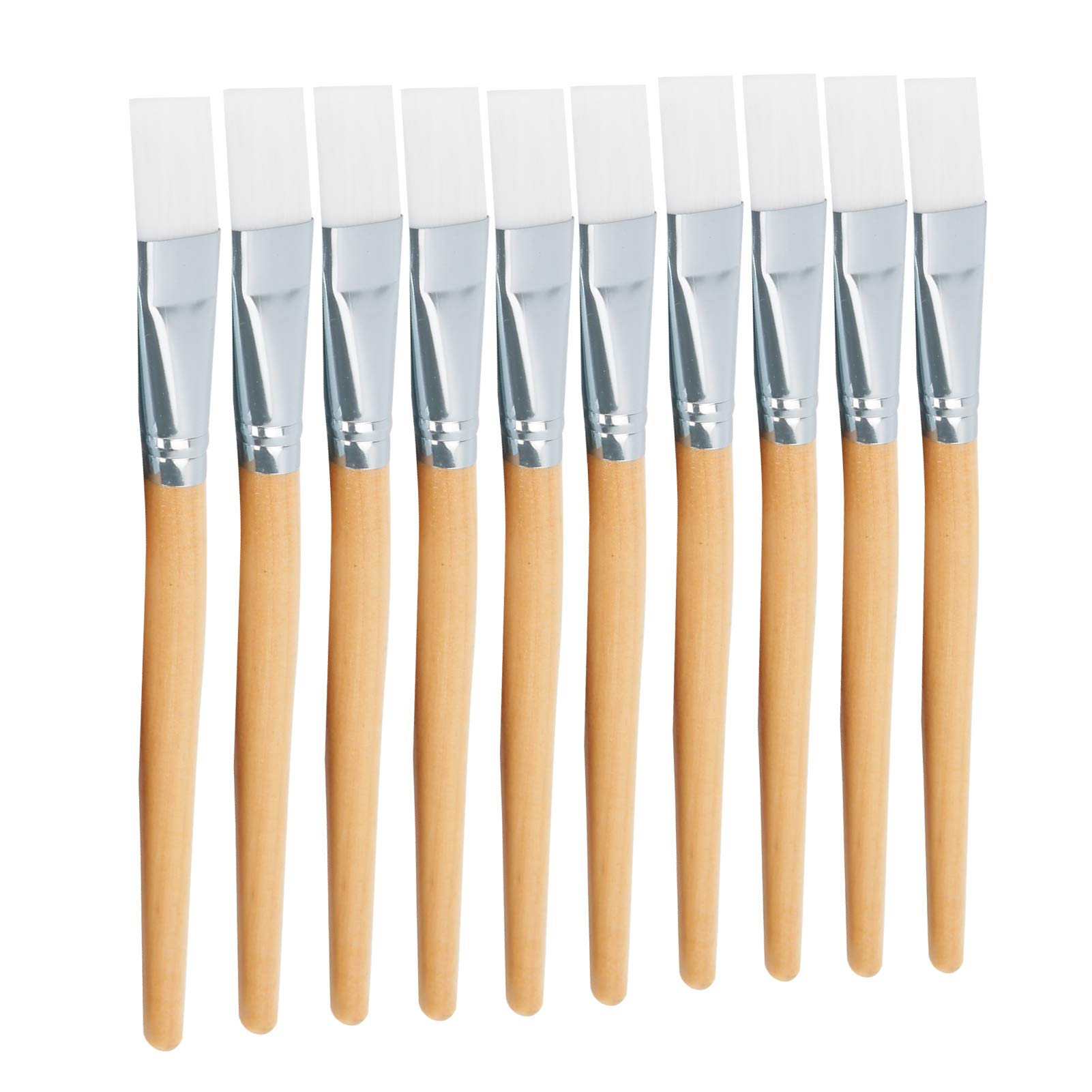 10-Piece Facial Mask Brushes Soft Hair Mud Applicator DIY Skin Care Tool with Wooden Handle