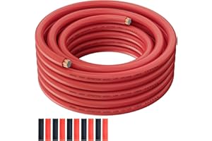 MYGATTI 8 Gauge Wire 25FT, Primary Automotive Amplifier Power/Ground Wire, Car Battery Cable, Car Audio Amplifier, Car Fuse, 8AWG Copper Clad Aluminum CCA, Translucent Red Cable with 10 Heat Shrink Tubing