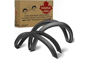 Maple4x4 OE Factory Style Fender Flares Compatible with 2010-2018 Dodge Ram 2500 3500 | Smooth Matte Black Paintable Set of 4