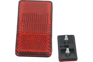 Bicycle Rear Reflector Disc for Pannier Rack, High Visibility Safety Light with 2-Hole Mount, 5cm Bolt Spacing, Red Plastic R