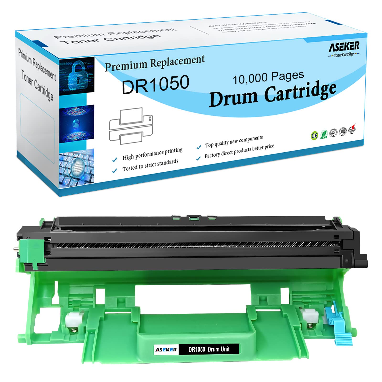 ASEKER Compatible DR-1050 DR1050 Drum Unit for Brother HL-1110 HL-1112 HL-1210W HL-1212W DCP-1510 DCP-1512 DCP-1610W DCP-1612W MFC-1810 MFC-1910W Printer