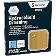 MED PRIDE Hydrocolloid Dressing Pads 6x6, Sterile Adhesive Ulcer Bandages, 5-Pack, Highly Absorbent, Water Resistant, Thin Wound Care Pads