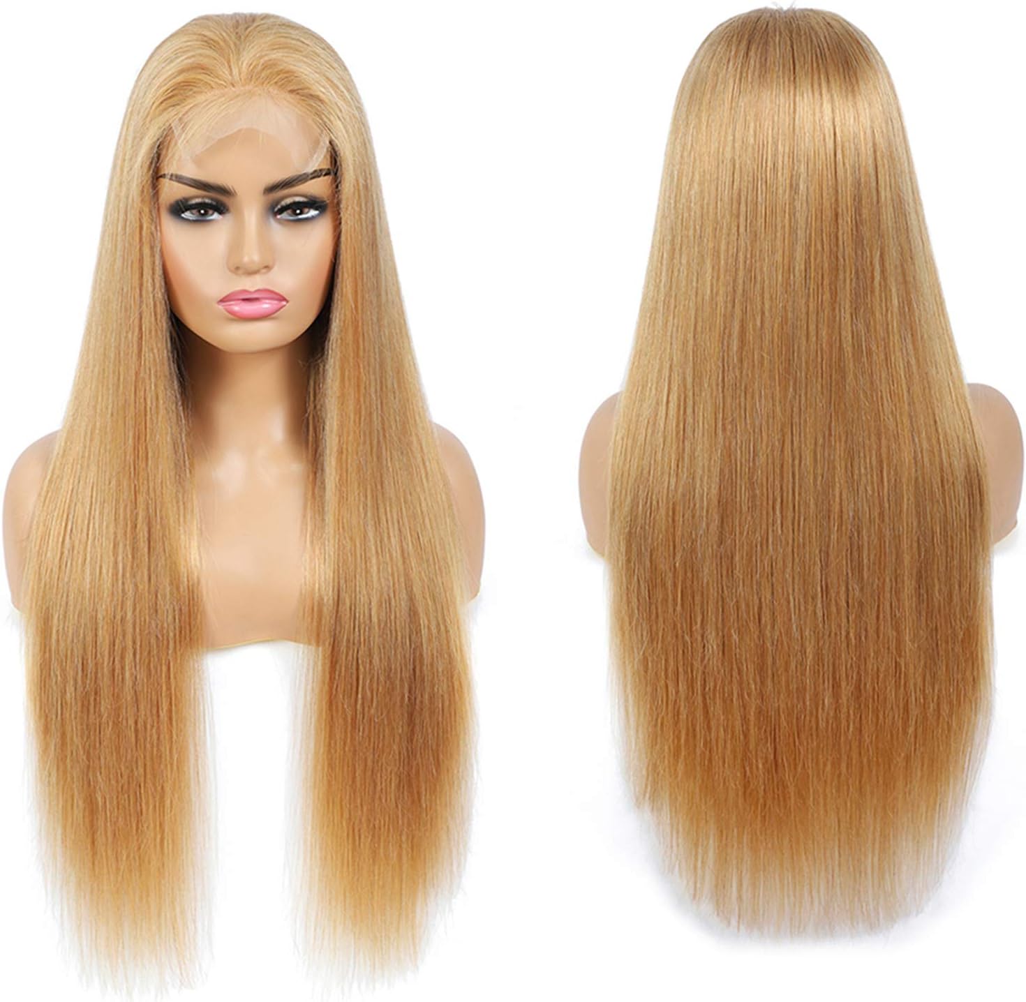Volvetwig Honey Blonde Wig Human Hair 4×4 Lace Wig Swiss Lace Soft ...