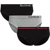 Reebok Womens Bikini Underwear - 3 Pack Soft Stretch Performance Tag Free Briefs Bikini Panties Seamless Underwear for Women
