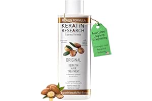 KERATIN RESEARCH Brazilian Keratin Hair Straightening and Smoothing Blowout Treatment Professional Organic Results shiny Hair with Natural look Queratina Keratina (4 OZ Original)