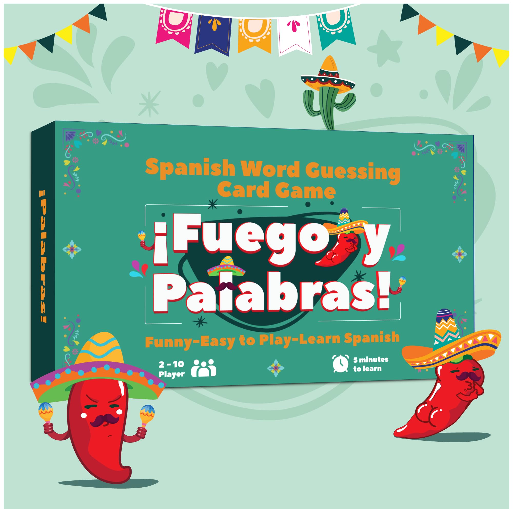 Photo 1 of Spanish Games Taboo Charades | Bilingual Acting & Learning Card Game – Easy & Fun Challenges to Practice Spanish | Perfect for Family Game Night, Gifts, Reunions, Groups, Parties | Fuego y Palabras