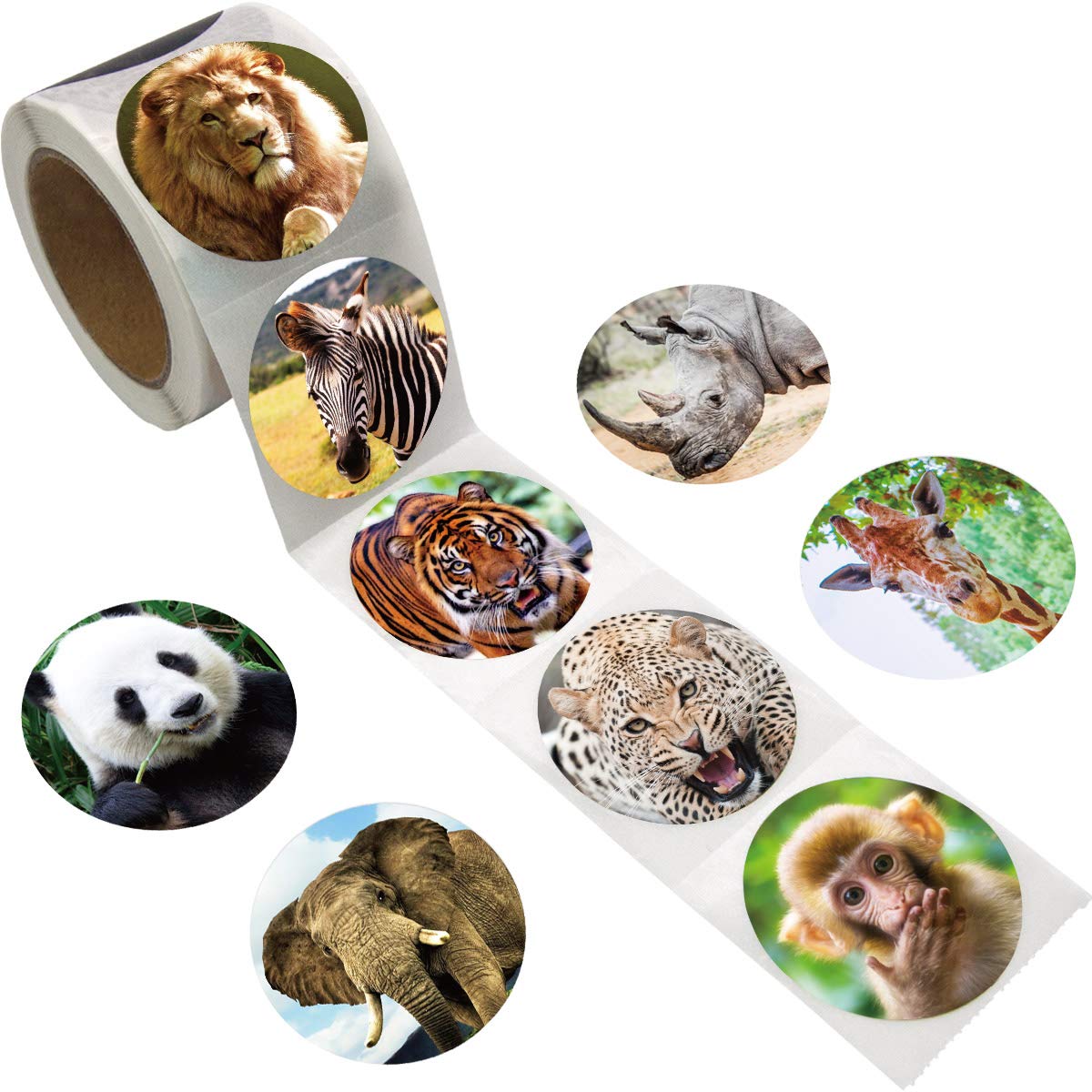 Photo 1 of Animal Stickers for Kids Realistic Jungle Animal Sticker Safari Zoo Labels for Toddlers Party Favors Birthday Gift Decor Supplies 200Pcs Per Roll