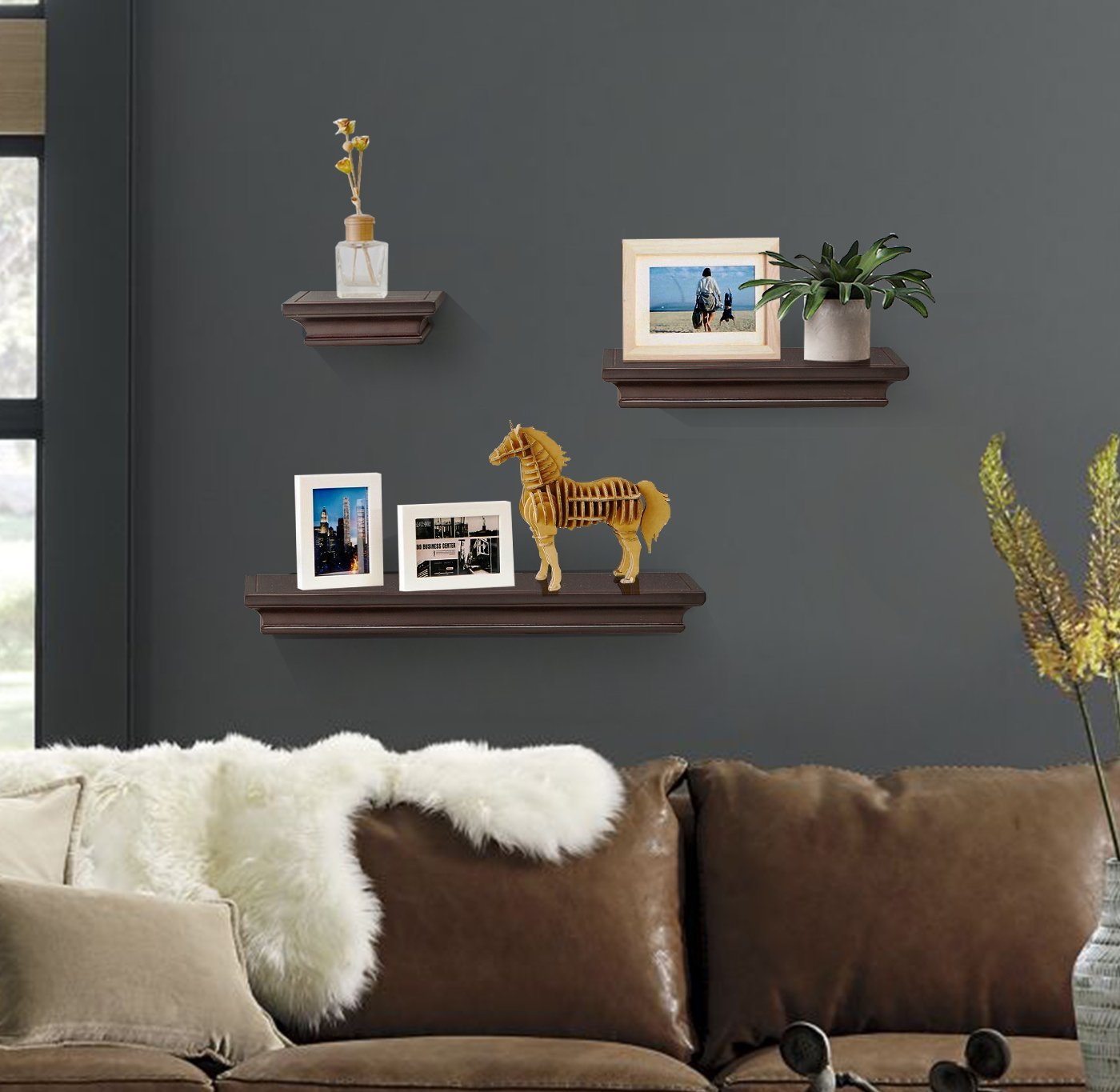 AHDECOR Floating Shelves Wall Mounted Display Storage Shelves, Wall