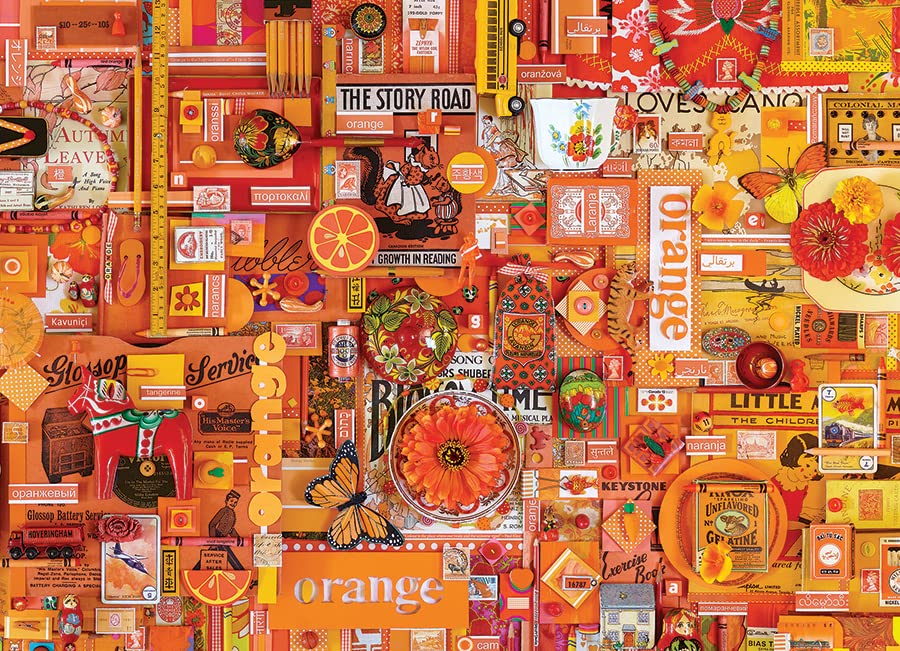Cobble Hill 1000 Piece Puzzle - Rainbow Collection: Orange - Sample Poster Included